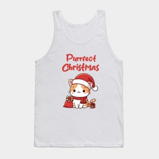 Purrfect Christmas Santa Kitty Cat Tank Top